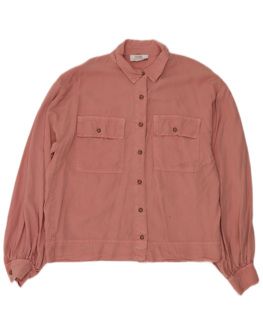Topshop Dame Overshirt Oversized skjorte UK 10 Small Pink Lyocell