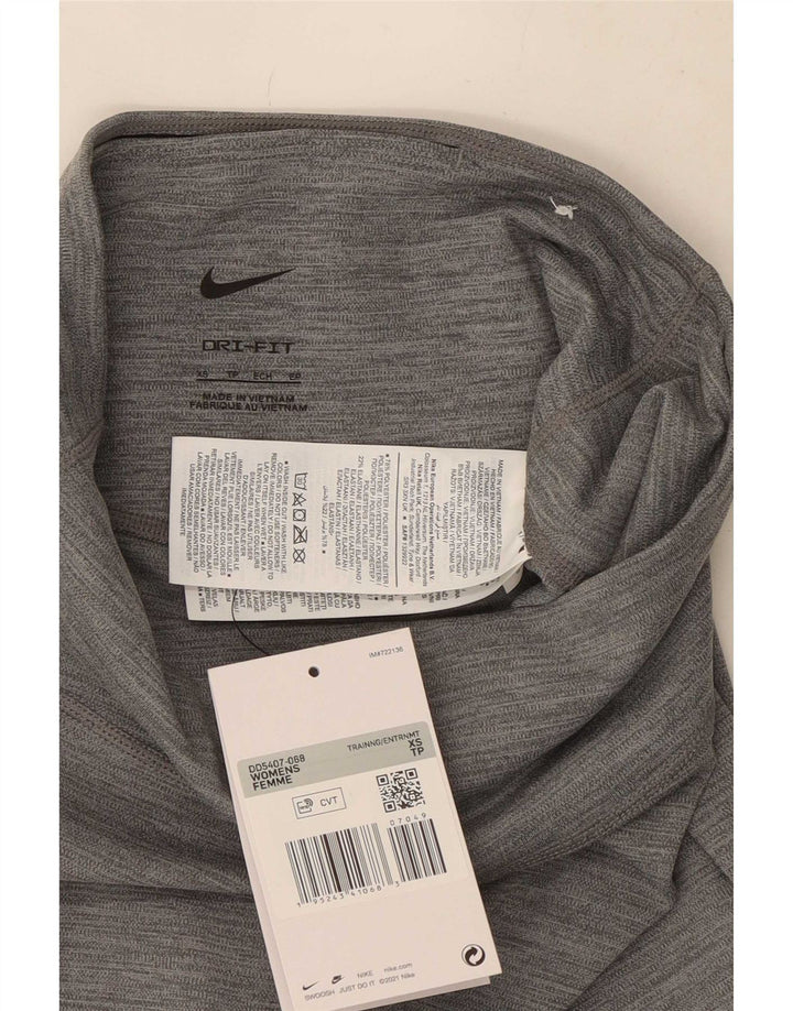 Nike Dame Dri Fit Grafiske Leggings UK 4 XS Grå Flecked Polyester