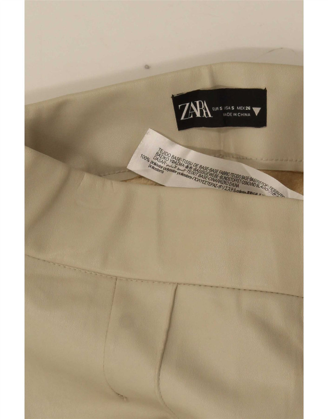 Zara Lige Casual bukser til kvinder Small W26 L26 Beige Polyester