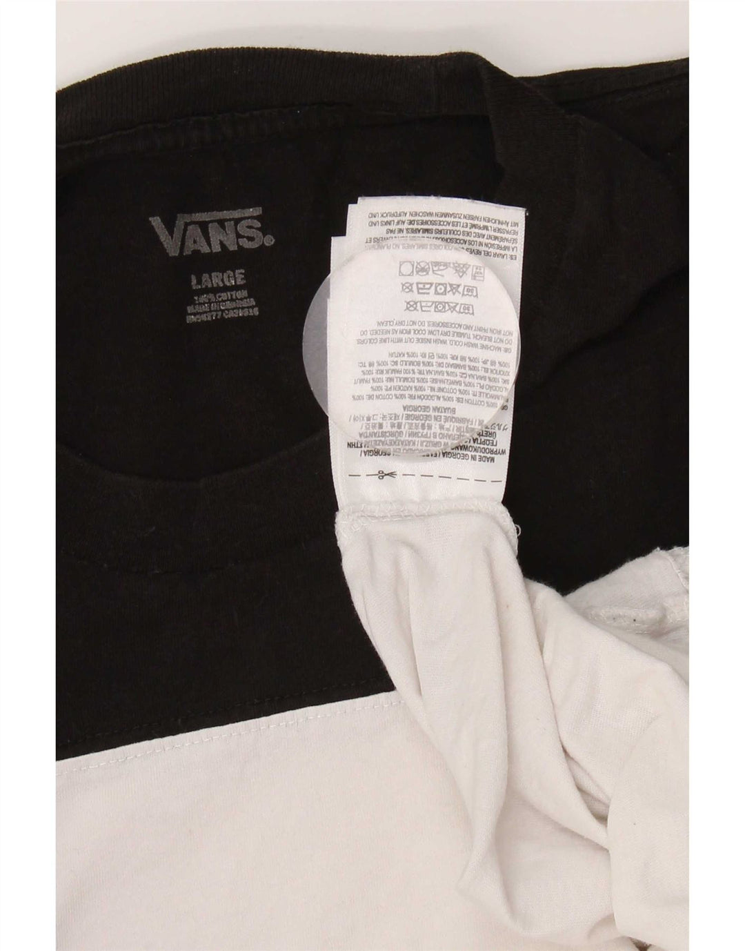 Vans Herre T-Shirt Top Stor Hvid Colourblock Bomuld