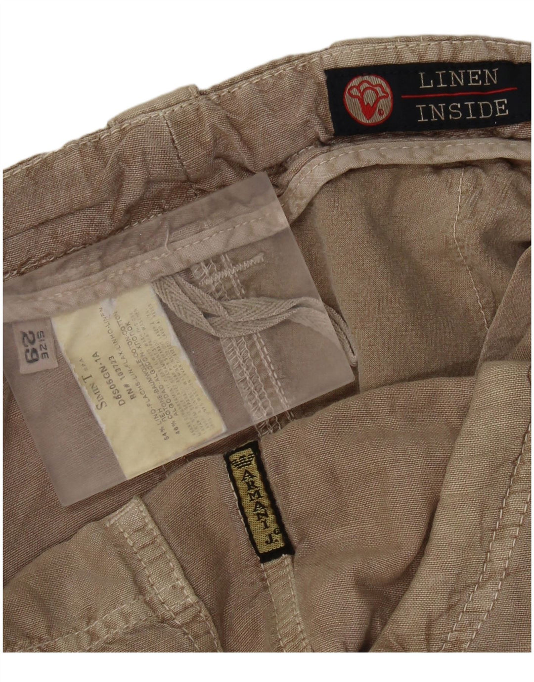 Armani Herre Cargo Bermuda Shorts W29 Små beige hør