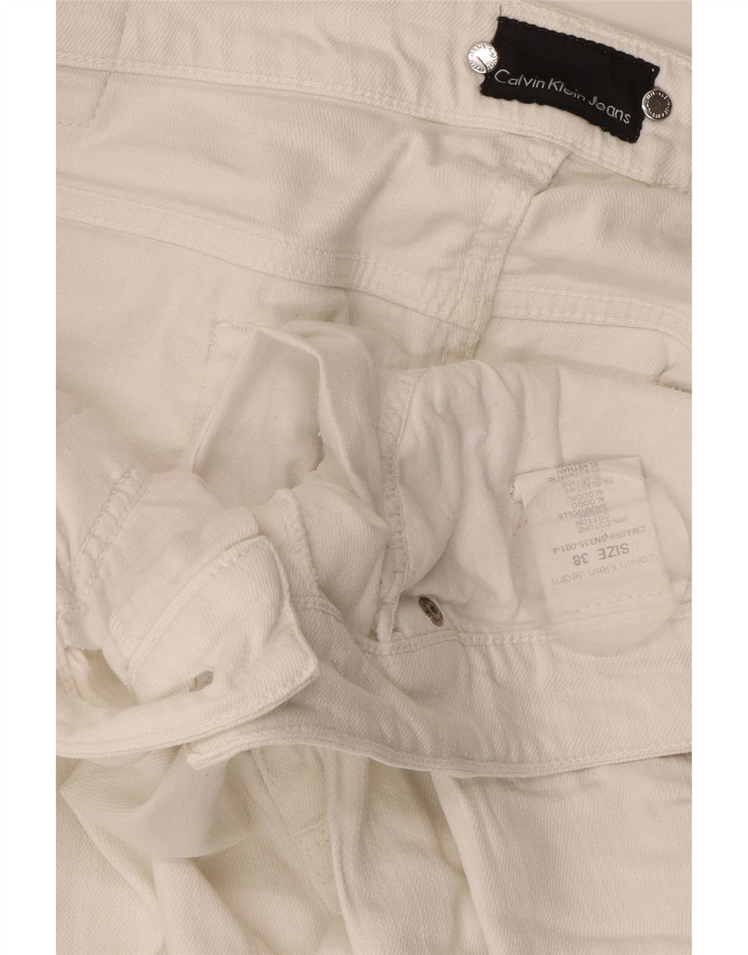 Calvin Klein Straight Jeans til mænd W38 L30 Hvid Bomuld