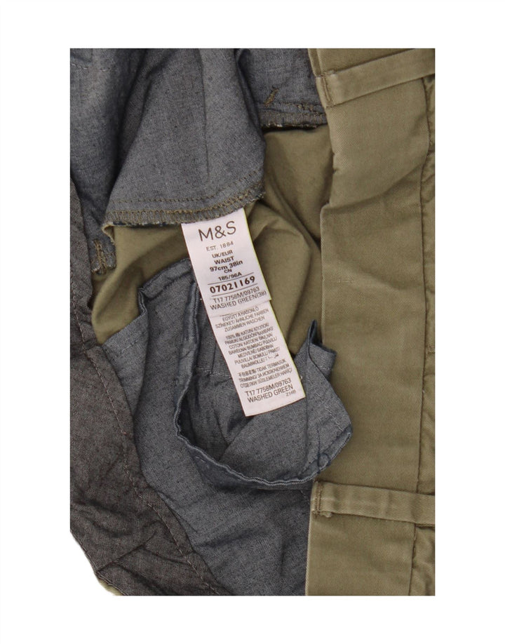 Marks & Spencer Herre Chino Shorts W38 XL Grøn Bomuld