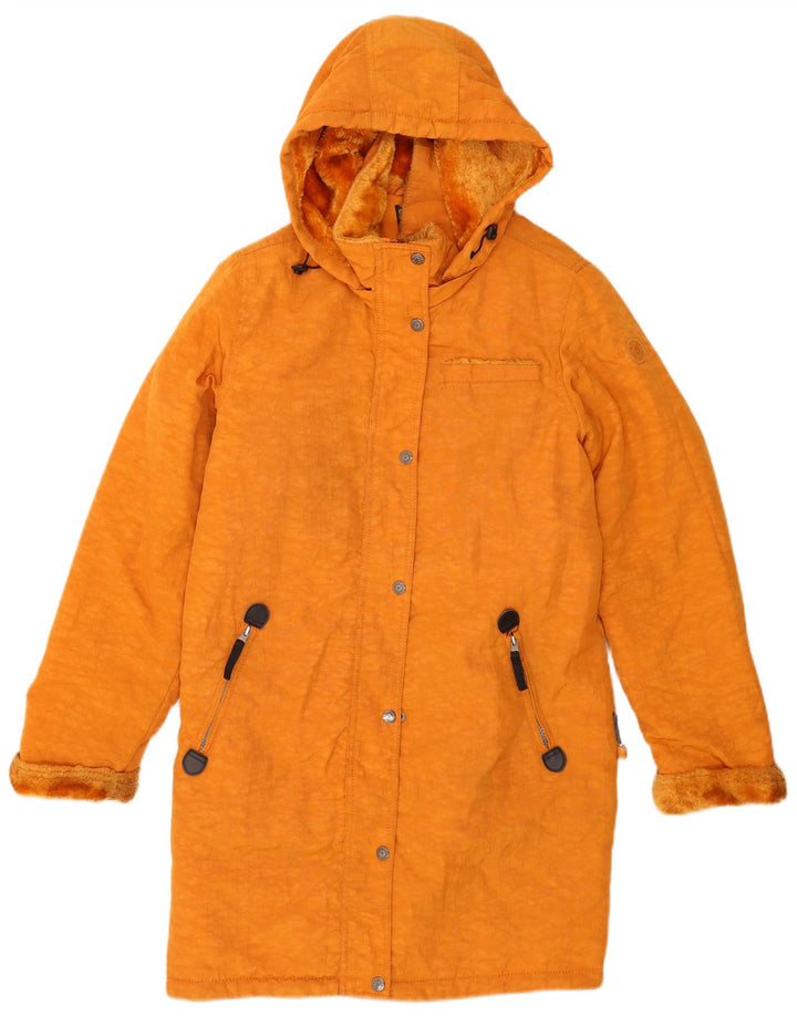 Kipling Dame Hooded Windbreaker Coat UK 14 Medium Gul Nylon