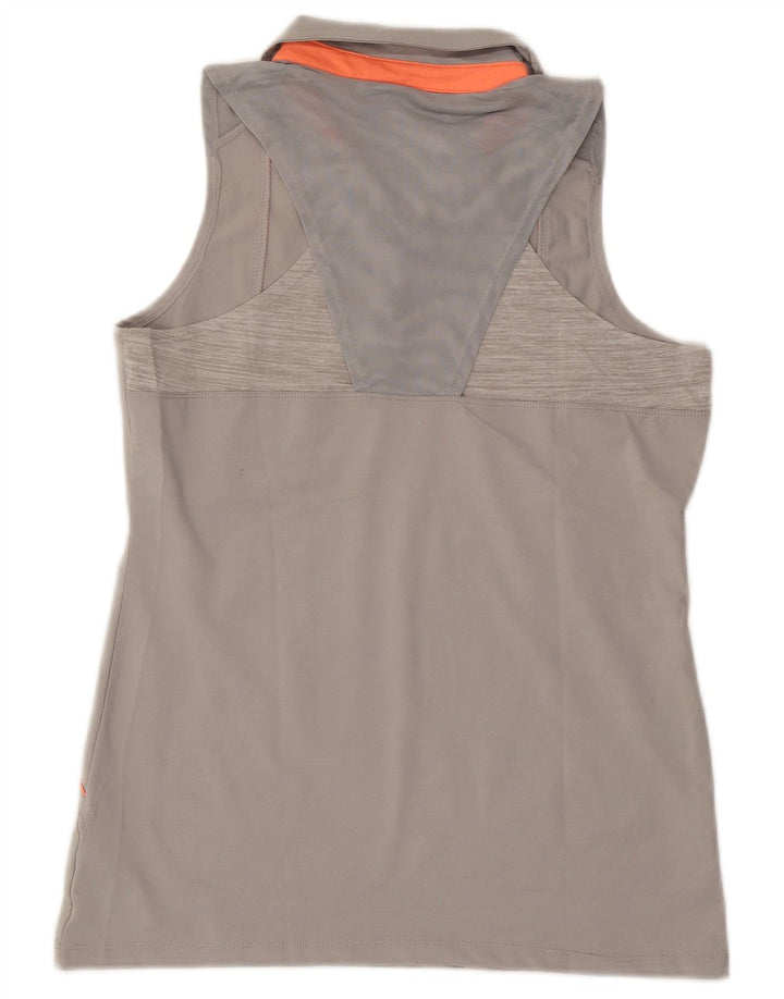 REEBOK ærmeløs poloshirt til kvinder UK 14 Stor grå polyester