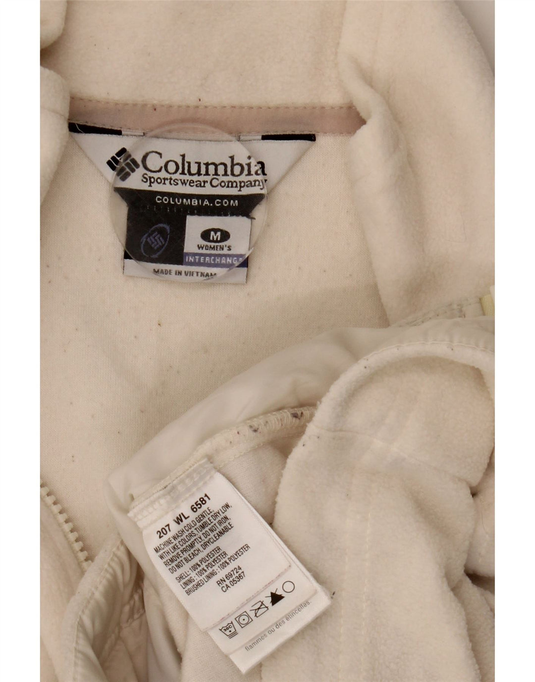Columbia Womens Liner Fleecejakke UK 14 Medium White Polyester