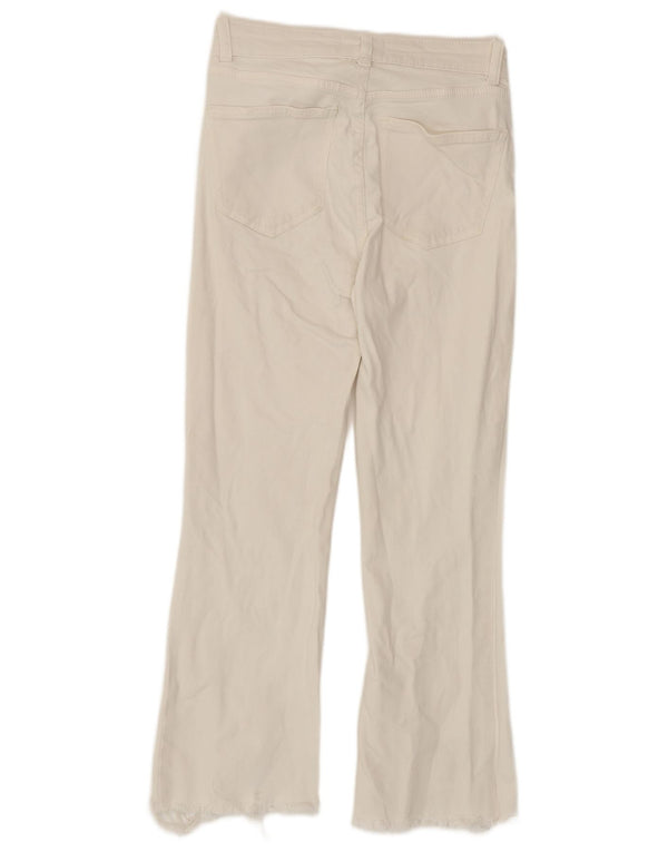 Zara Womens Crop Bootcut Jeans EU 38 Small W28 L25 Off White