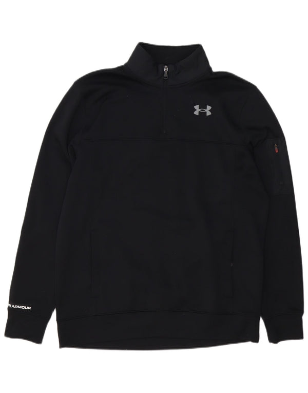 Under Armour Herre Zip Neck Loose Fit Sweatshirt Jumper Medium Sort