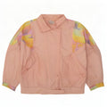 Lavon kvinders abstrakt mønster træningsdragt topjakke UK 16 Large Pink 80'erne