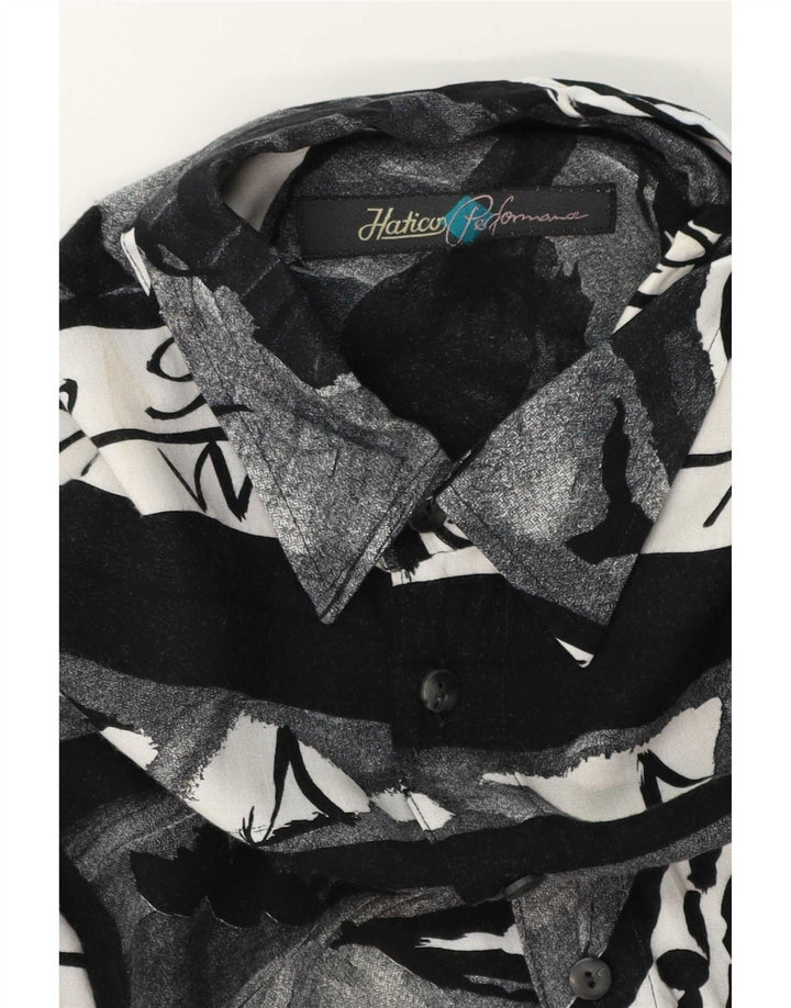 Hatico Performance Kortærmet Herreskjorte Medium Sort Floral