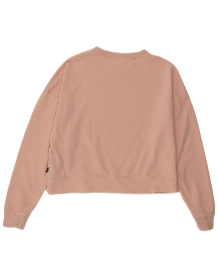 PUMA Womens Oversized Crop Sweatshirt Jumper UK 10 Small Pink Bomuld