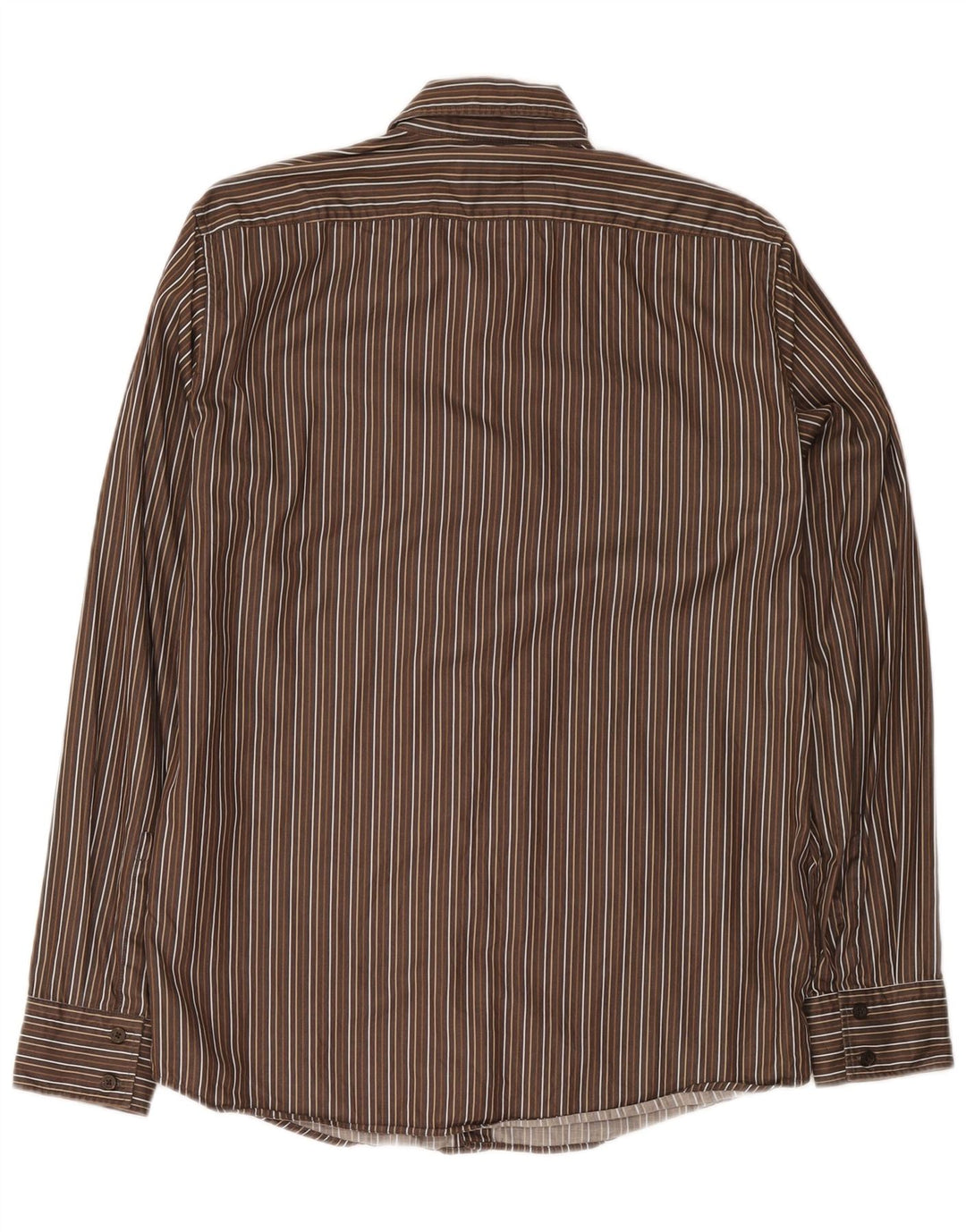 Hugo Boss herreskjorte medium brun nålestribet bomuld