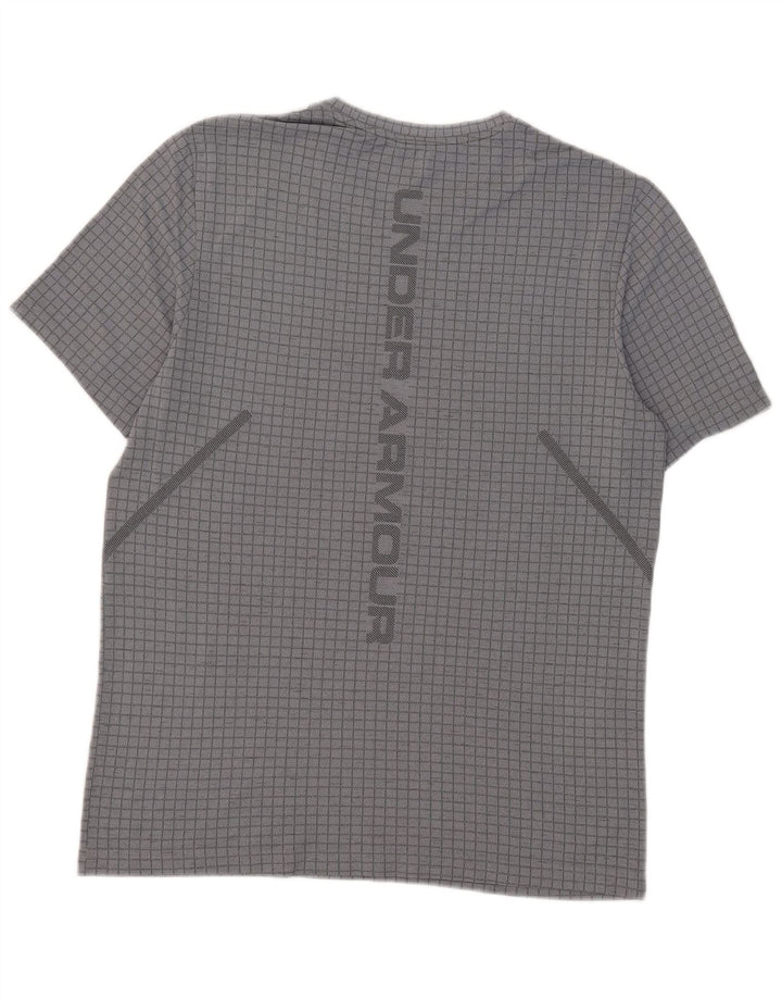 Under Armour Herre T-Shirt Top Stor Grå Ternet