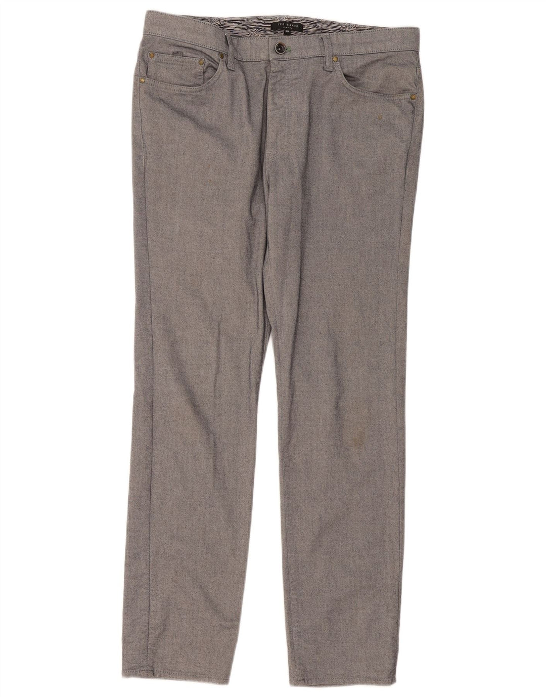 Ted Baker Herre Slim Casual Bukser W32 L30 Grå Bomuld