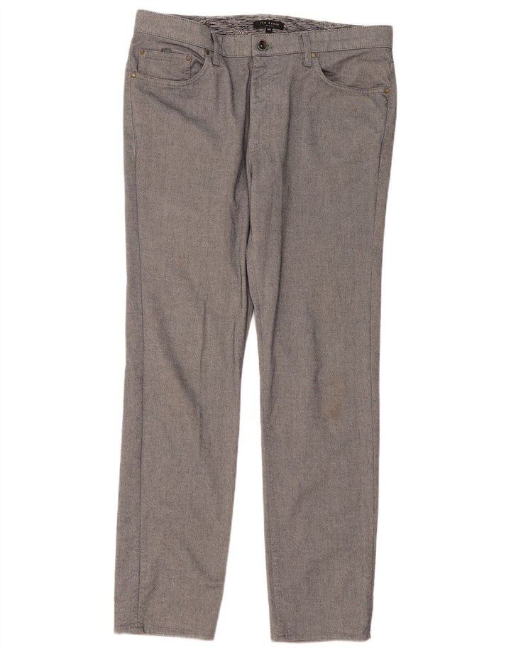 Ted Baker Herre Slim Casual Bukser W32 L30 Grå Bomuld