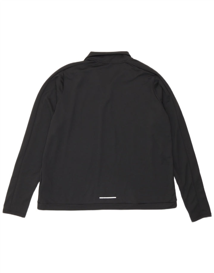 Nike Dame Dri Fit Grafisk Zip Neck Pullover Træningsdragt Top UK 18 XL Sort