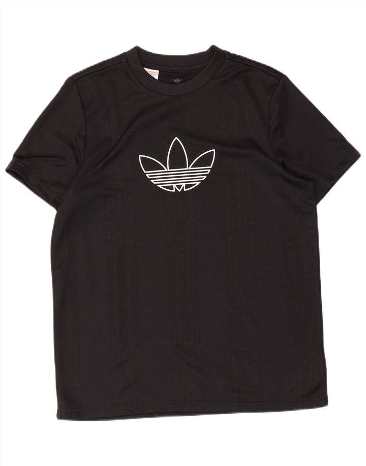 Adidas drenge grafisk t-shirt top 13-14 år sort polyester