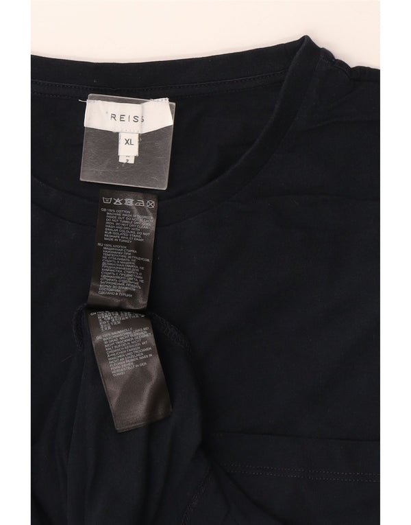Reiss herre top langærmet XL marineblå bomuld