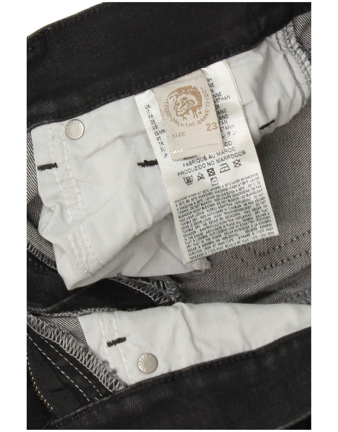 DIESEL Dame Grupee Skinny Jeans W23 L28 Sort Bomuld