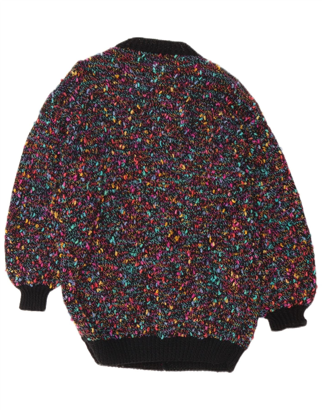 Vintage Dame Cardigan Sweater UK 14 Medium Flerfarvet Flecked