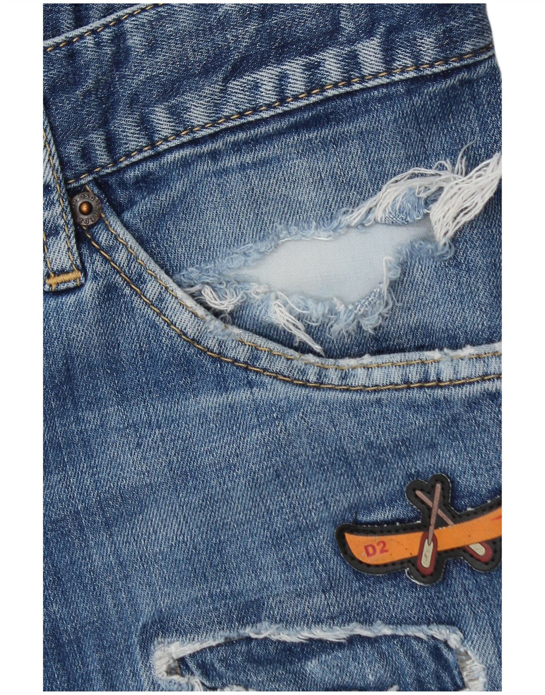 Dsquared2 Herre Distressed Slim Jeans IT 52 XL W38 L28 Blå Bomuld