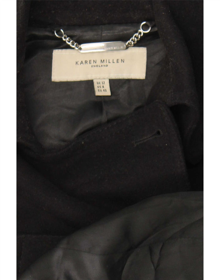 Karen Millen Dame Trench Coat UK 12 Medium Sort Uld