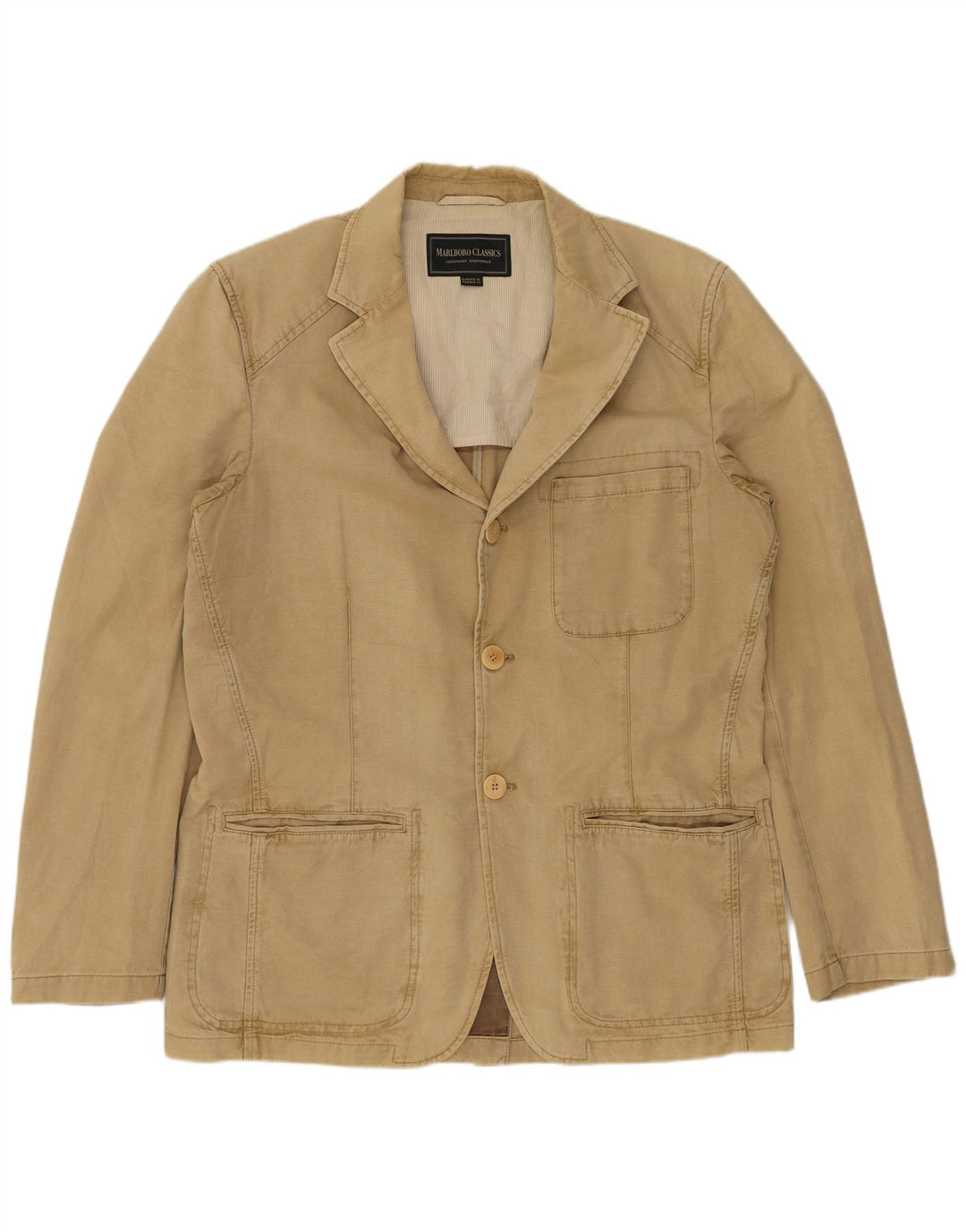 Marlboro Classics Herre 3-knaps blazerjakke EU 50 Large Beige