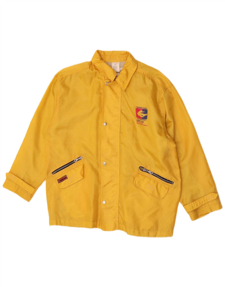 Vintage drenge Loose Fit regnjakke 11-12 år Gul polyamid