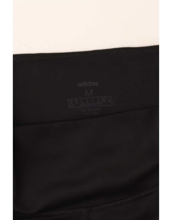 ADIDAS Womens Climalite Leggings UK 12/14 Medium  Black Striped Polyester Vintage Adidas and Second-Hand Adidas from Messina Hembry 