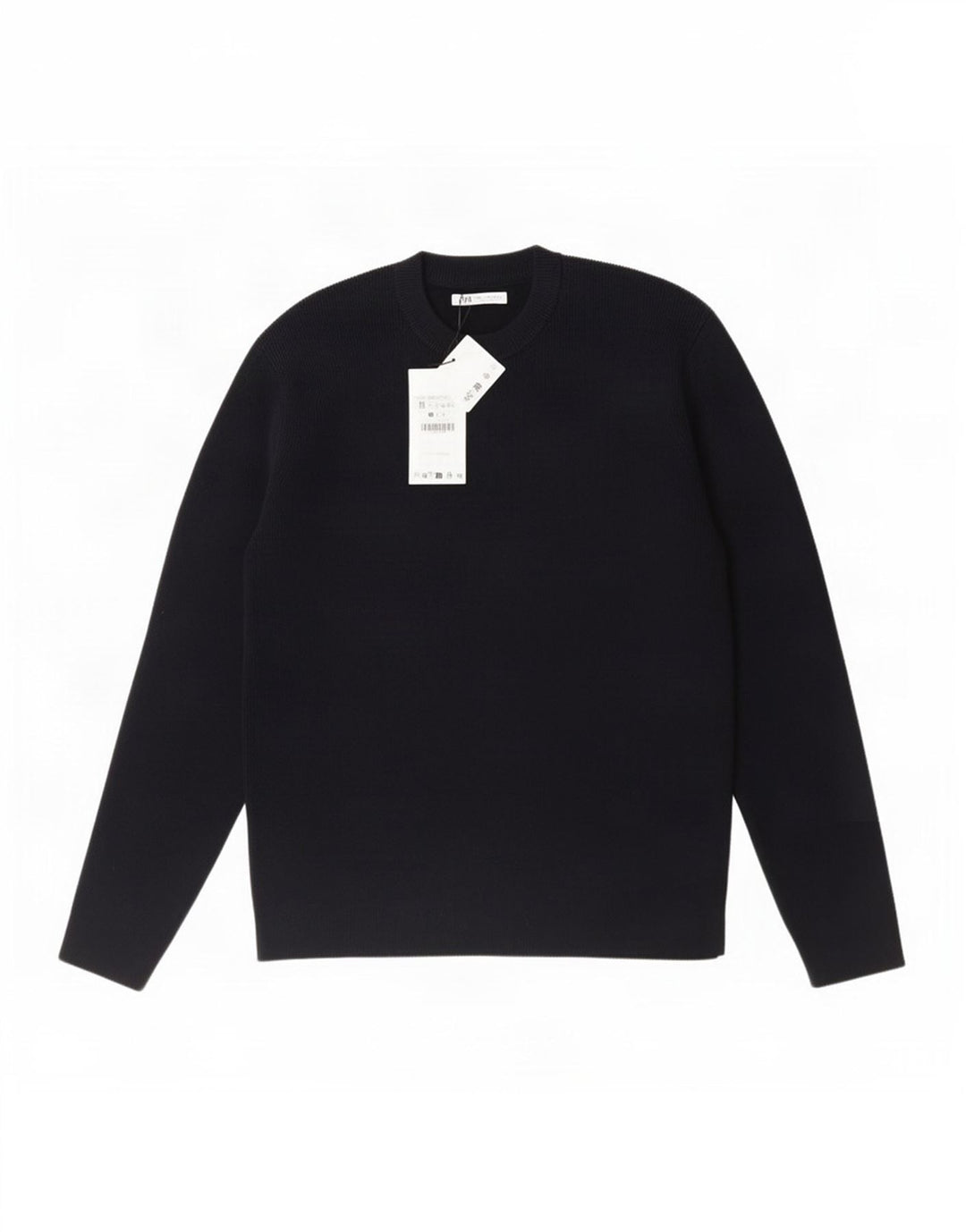 Zara Herre Crew Neck Jumper Sweater Medium Navy Blue Akryl