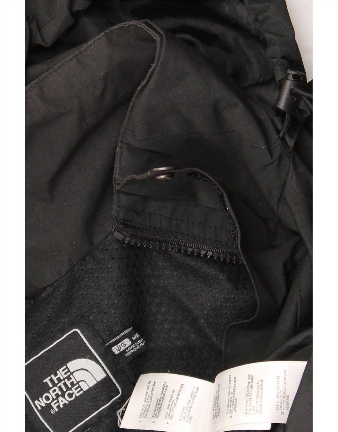 The North Face Regnjakke med hætte til mænd UK 40 Stor sort polyester