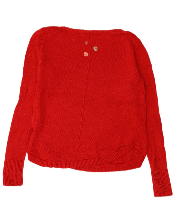 WHITE STUFF Womens Boat Neck Jumper Sweater UK 8 Small  Red Spotted Cotton
