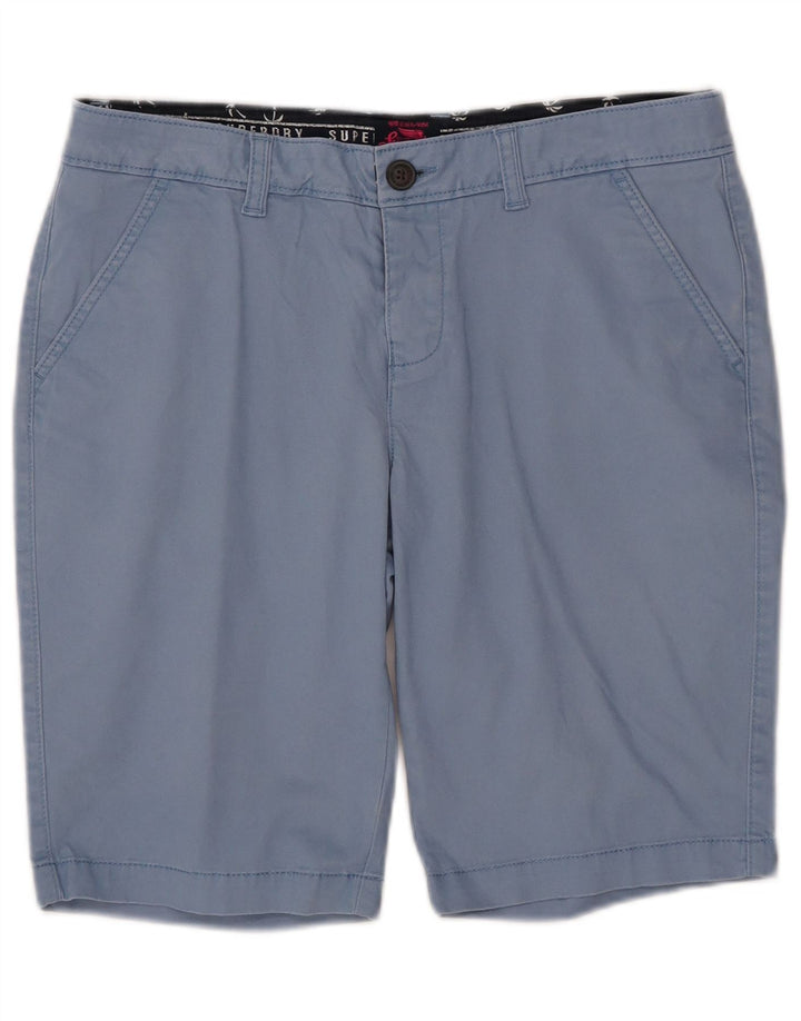 SUPERDRY chinoshorts til kvinder W34 store blå bomuld