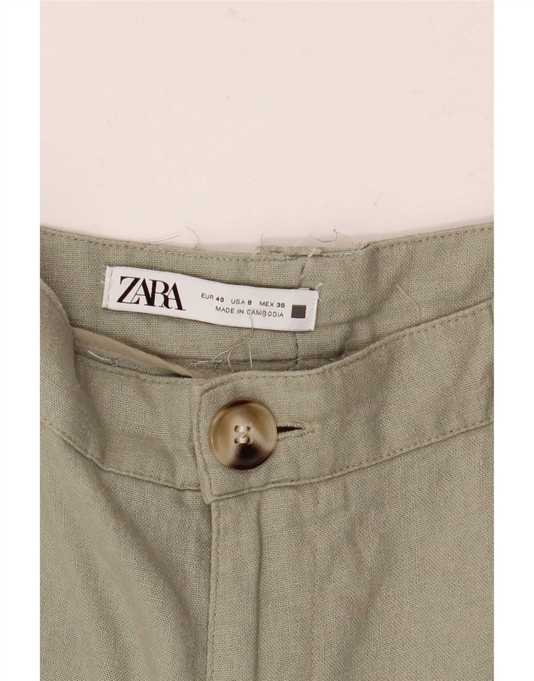 Zara Lige Chinobukser til kvinder EU 40 Medium W30 L27 Khaki