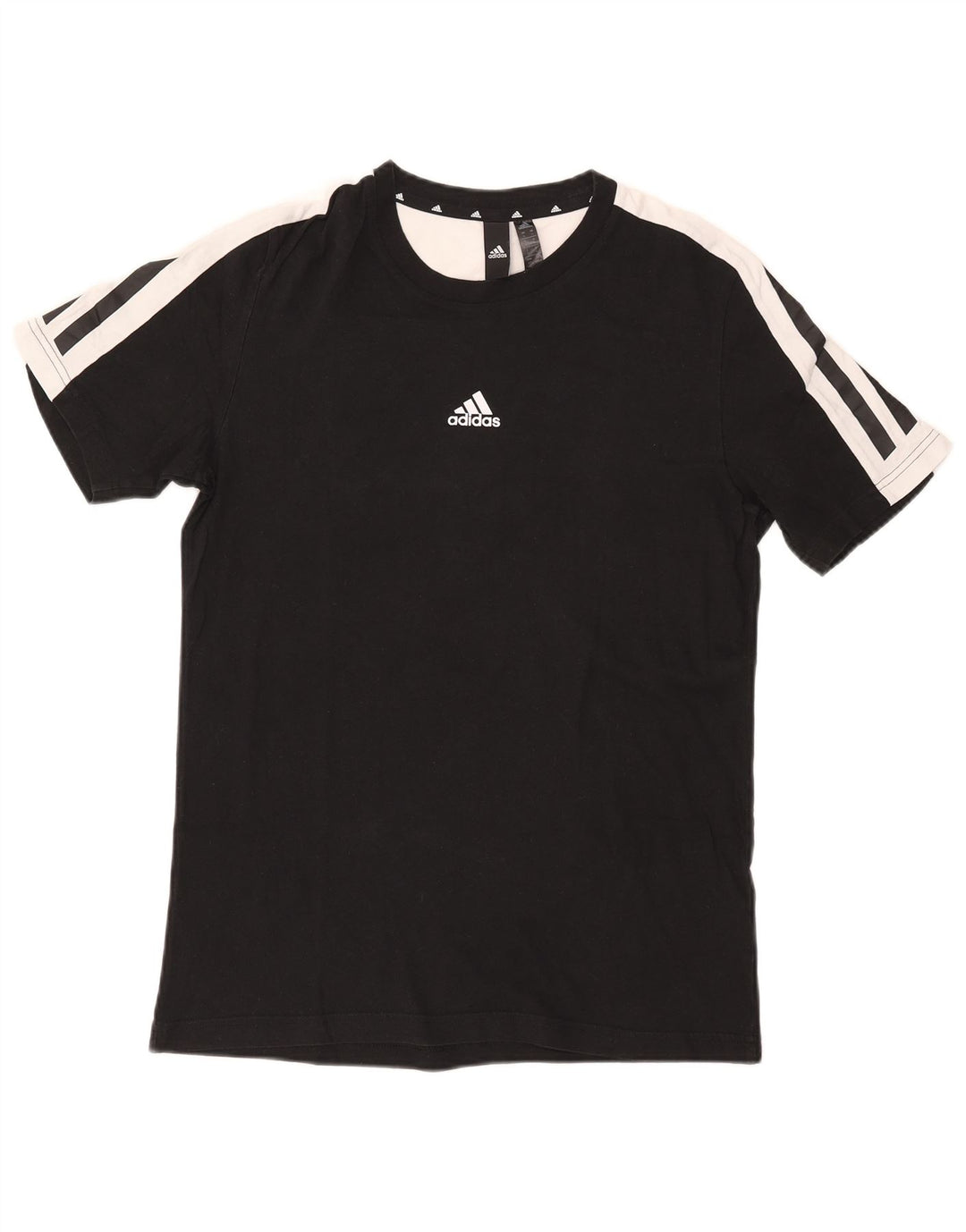 Adidas Herre T-Shirt Top Lille Sort Colourblock Bomuld