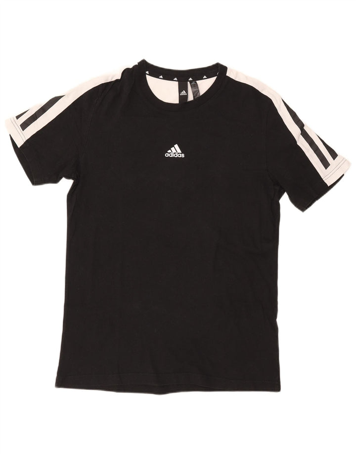 Adidas Herre T-Shirt Top Lille Sort Colourblock Bomuld
