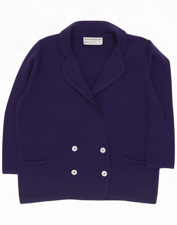 Michelina Stacpoole Womens Double Breasted Cardigan Sweater UK 18 XL Purple