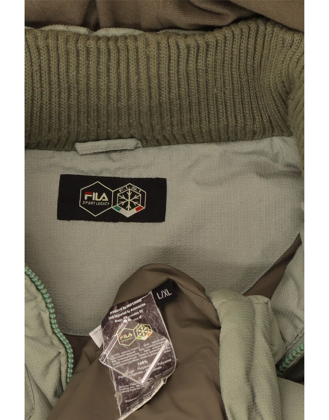 Fila Herre hættepolstret jakke UK 40 Large Green