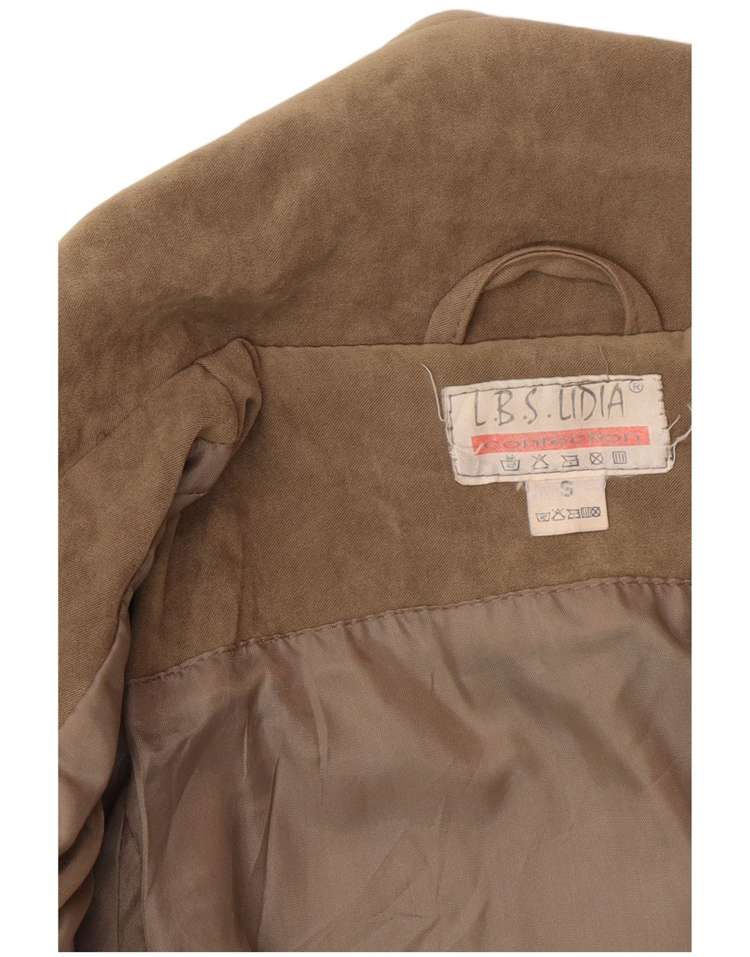 Vintage Dame Oversized Ruskindsjakke UK 10 Small Beige