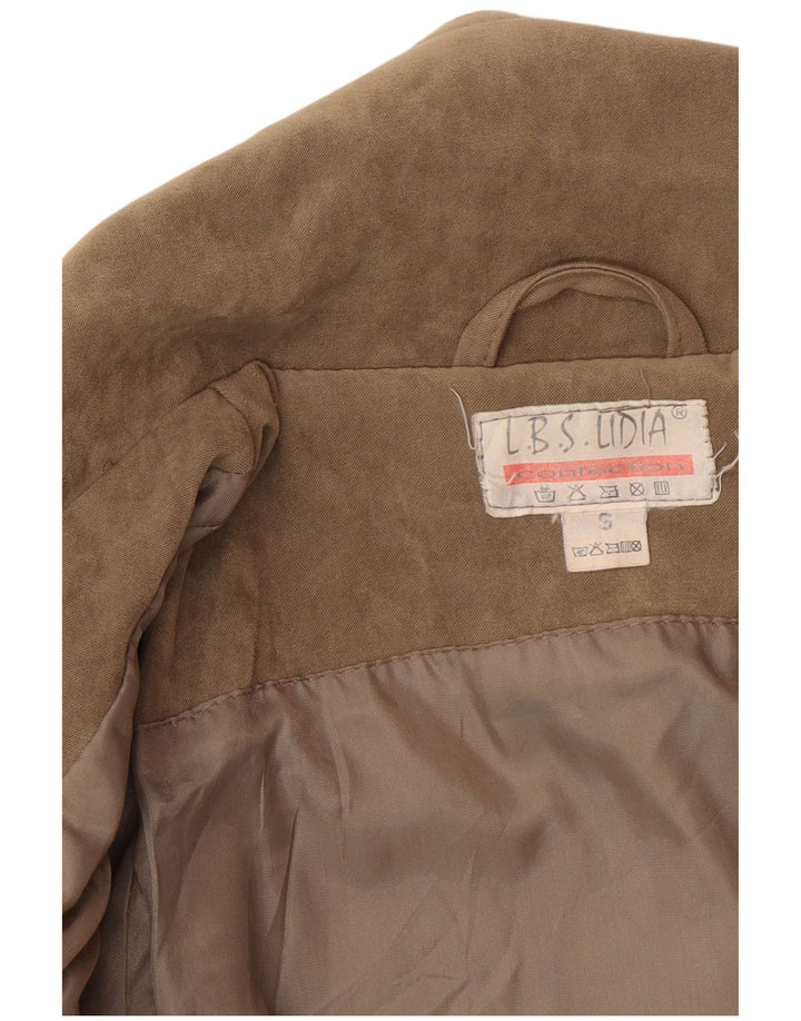 Vintage Dame Oversized Ruskindsjakke UK 10 Small Beige