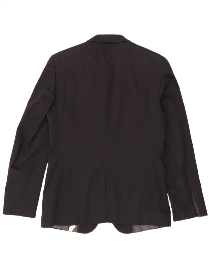 Zara Herre 2-knaps blazerjakke EU 50 Medium Sort Bomuld