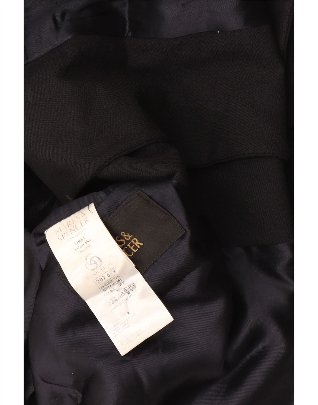 Marks & Spencer Herre 3-knaps blazerjakke UK 38 Medium Navy Blue