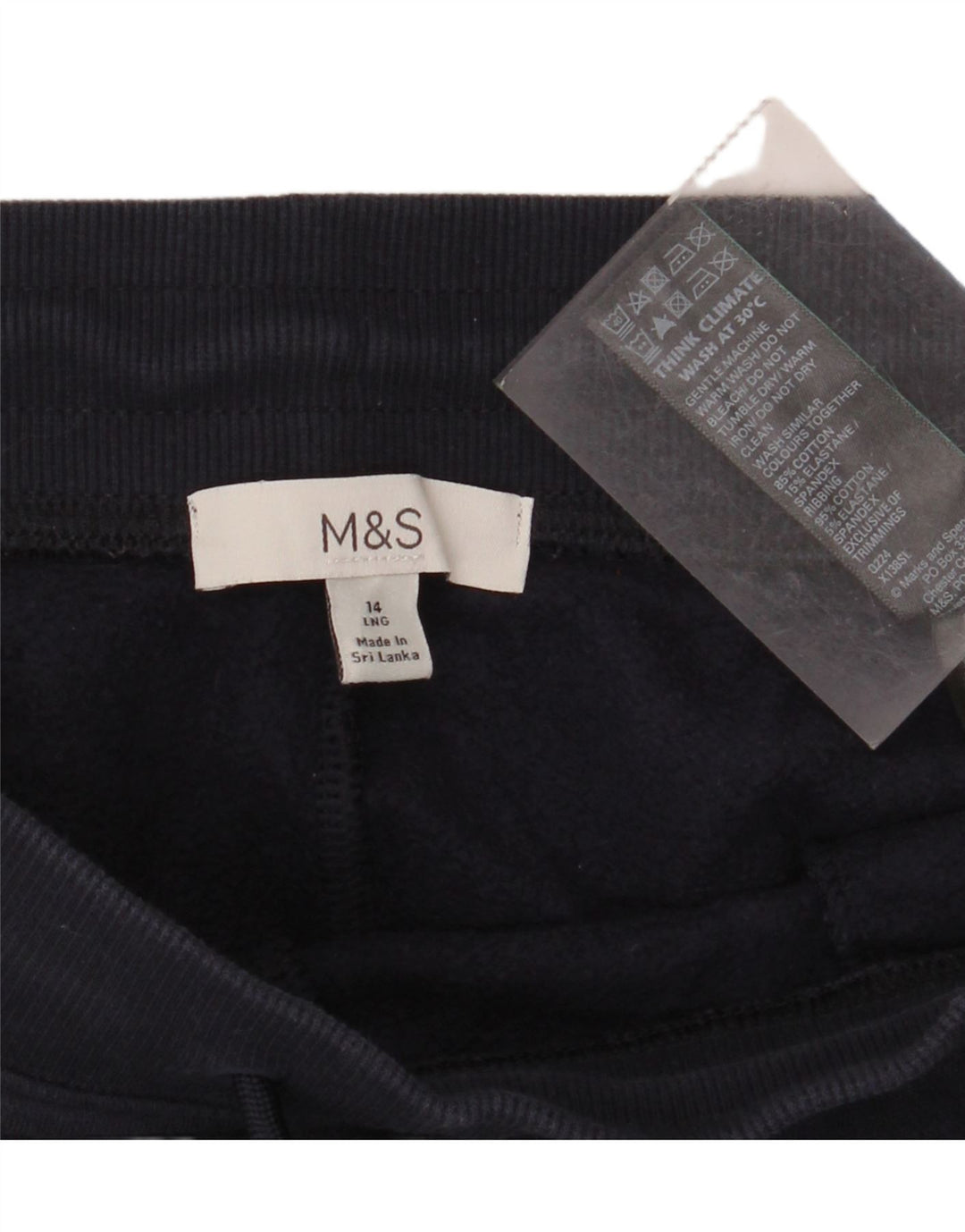 MARKS & SPENCER Womens Tracksuit Trousers Joggers UK 14 Large Navy Blue