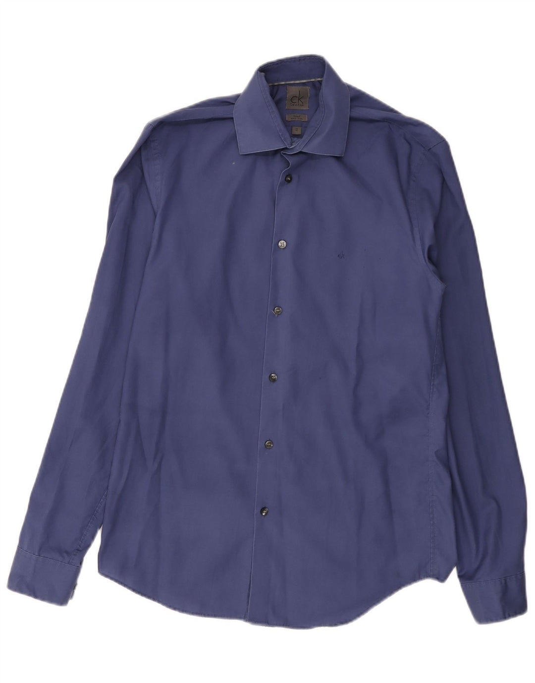 Calvin Klein Herre Fitted Shirt Størrelse 38 15 Medium Blue