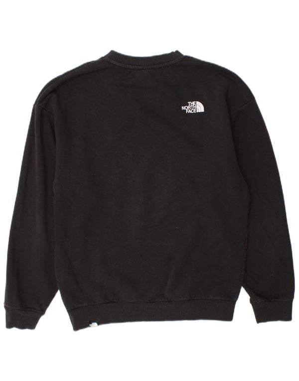 The North Face Dame Grafisk Sweatshirt Jumper UK 14 Medium Sort Bomuld