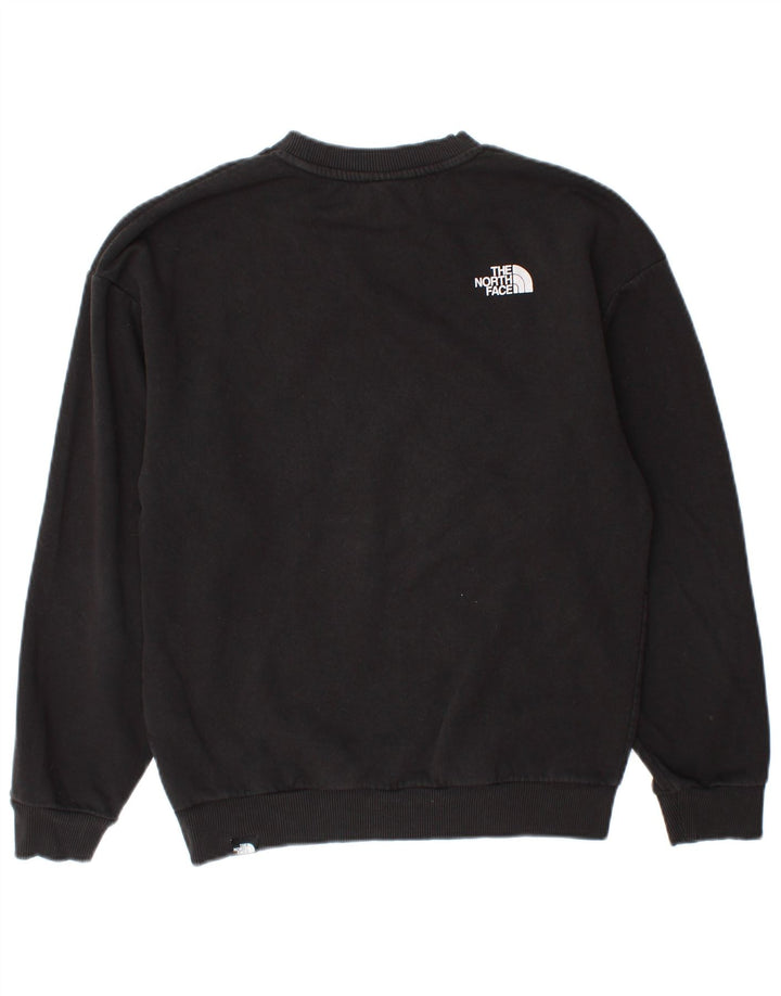 The North Face Dame Grafisk Sweatshirt Jumper UK 14 Medium Sort Bomuld