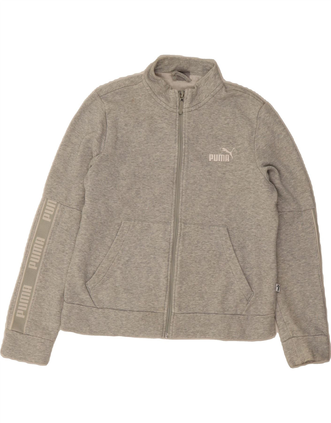 PUMA Womens Graphic Tracksuit Top Jacket UK 16 Large Grey Vintage Puma and Second-Hand Puma from Messina Hembry 