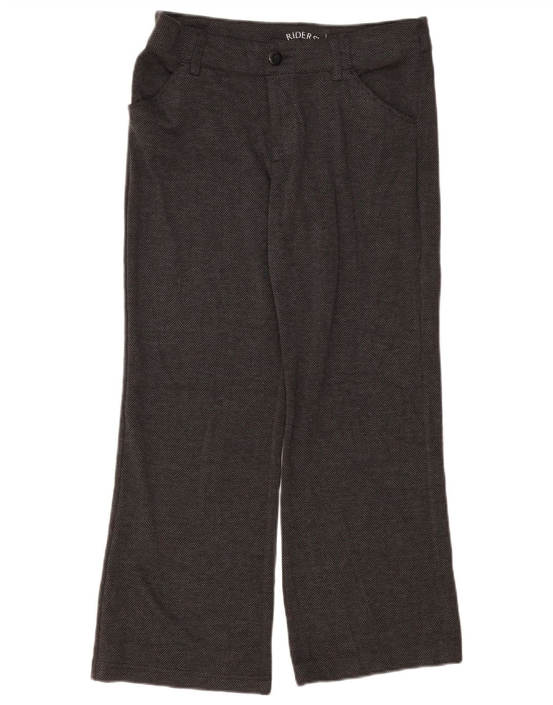 LEE Womens Riders Bootcut Cropped Trousers W32 L25 Grey Herringbone
