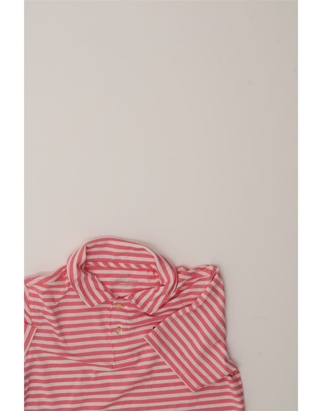 VINEYARD VINES Womens Polo Shirt UK 8/10 Small Pink Striped Polyester Vintage Vineyard Vines and Second-Hand Vineyard Vines from Messina Hembry 