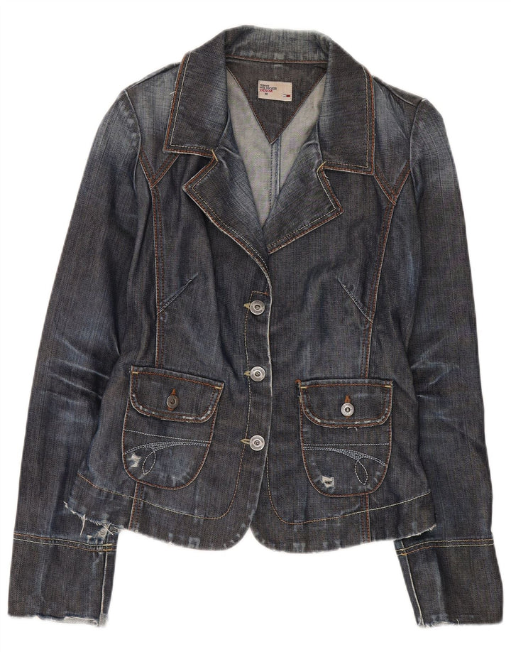 Tommy Hilfiger Dame 3-knaps Denim Blazer Jacket UK 12 Medium Navy Blue
